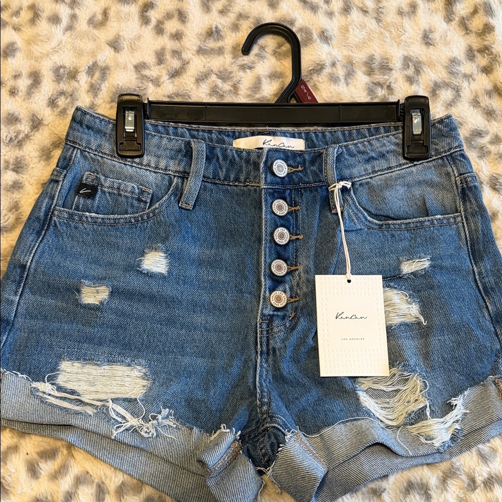 KanCan Denim Button-Fly Jean Shorts